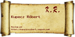 Kupecz Róbert névjegykártya