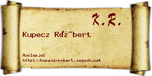 Kupecz Róbert névjegykártya